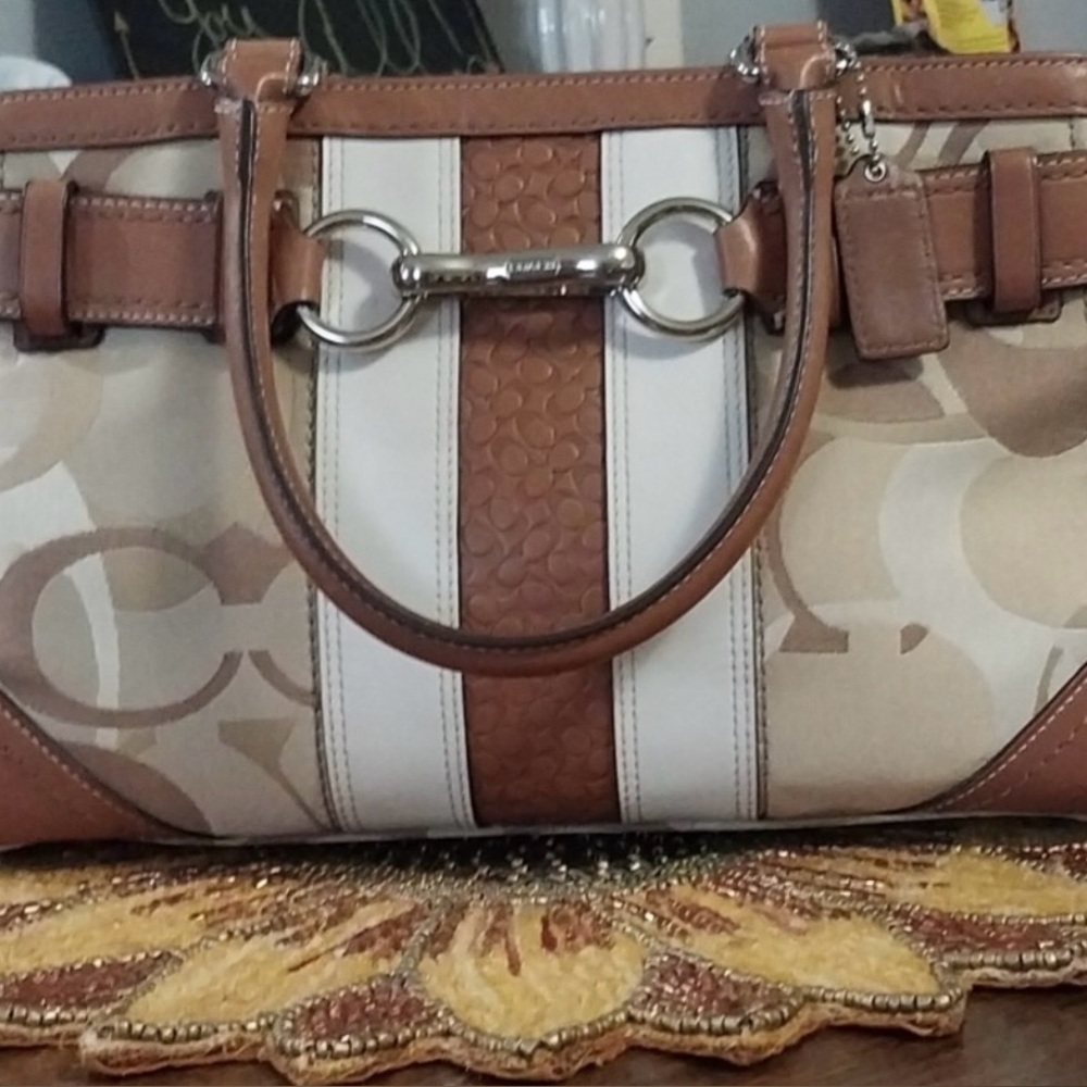 NWOT Coach Brown Leather Tag Bag